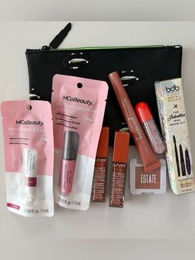 NYX Glow Shots + Billion Dollar Brows Kit + Makeup Bundle + IPSY Bag, 9 items